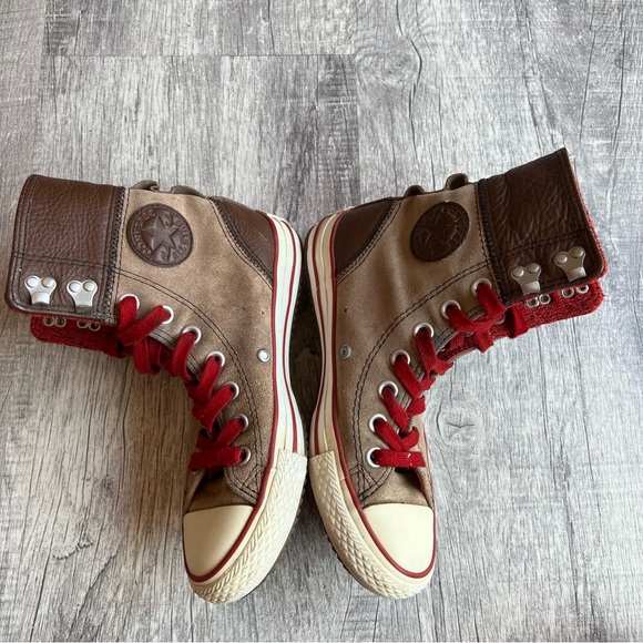 Converse Chuck Taylor Elise Rolldown HiTop Leather Sneakers Wm’s 5.5 EUC - Picture 4 of 11